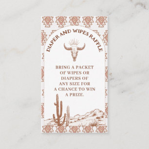 Tribal Boho Rodeo Baby shower Luier Raffle Insert Visitekaartje