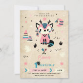 Tribal Boho Woodland Animals Wild Een 1e Verjaarda Kaart (Voorkant)