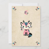 Tribal Boho Woodland Animals Wild Een 1e Verjaarda Kaart (Achterkant)