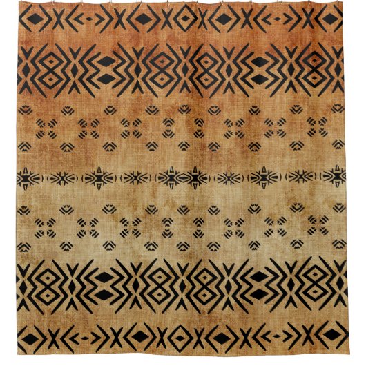 Tribal Brown beige Douchegordijn (Voorkant)