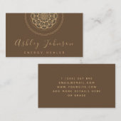 Tribal Brown Mandala Meditatie Energie Healing Visitekaartje (Voorkant / Achterkant)