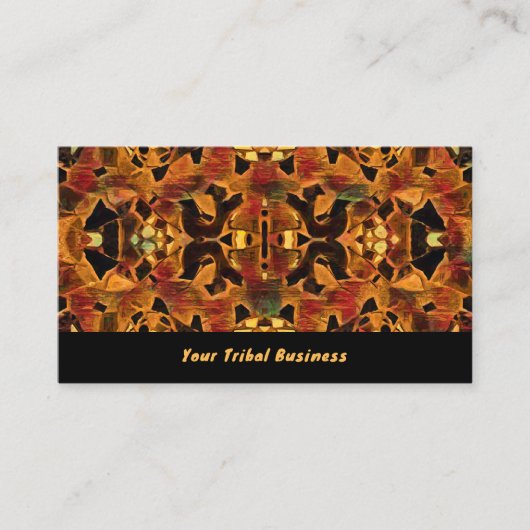 Tribal Brown Red Native Bohemian Pattern Visitekaartje (Voorkant)
