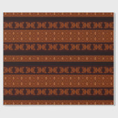 Tribal Bruin & Zwart Patroon Cadeaupapier (Vlak)