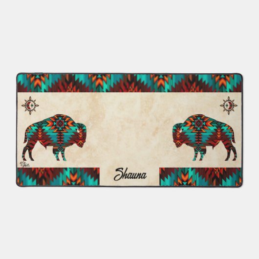 Tribal Buffalo en zon Bureaumat (Voorkant)