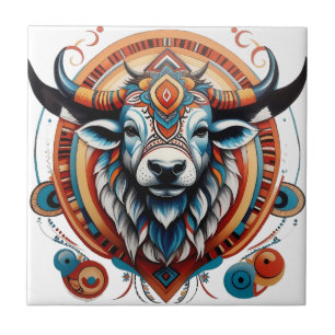Tribal buffalo spirit logo tegeltje