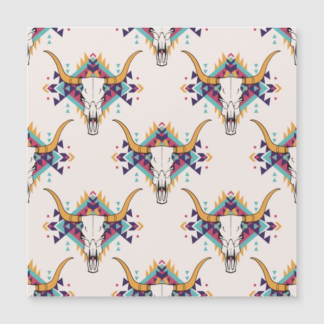 Tribal Bull Skull: Boho naadloos (Voorkant)