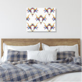 Tribal Bull Skull: Boho naadloos Canvas Afdruk (Insitu (Slaapkamer))