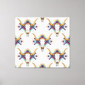 Tribal Bull Skull: Boho naadloos Canvas Afdruk (Voorkant)