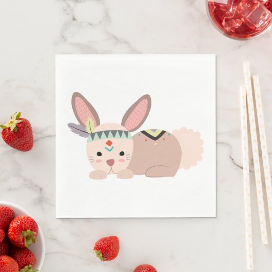 Tribal Bunny Napkin Servetten (Insitu)