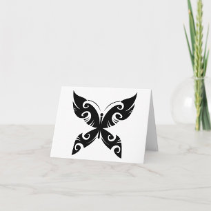Tribal Butterfly Tattoo Bold Black Ink Style Kaart