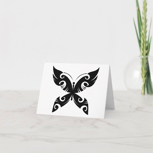 Tribal Butterfly Tattoo Bold Black Ink Style Kaart