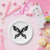 Tribal Butterfly Tattoo Bold Black Ink Style Papieren Bordje (Feest)