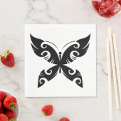 Tribal Butterfly Tattoo Bold Black Ink Style Servet (Insitu)