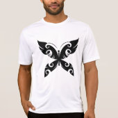 Tribal Butterfly Tattoo Bold Black Ink Style T-shirt (Voorkant)