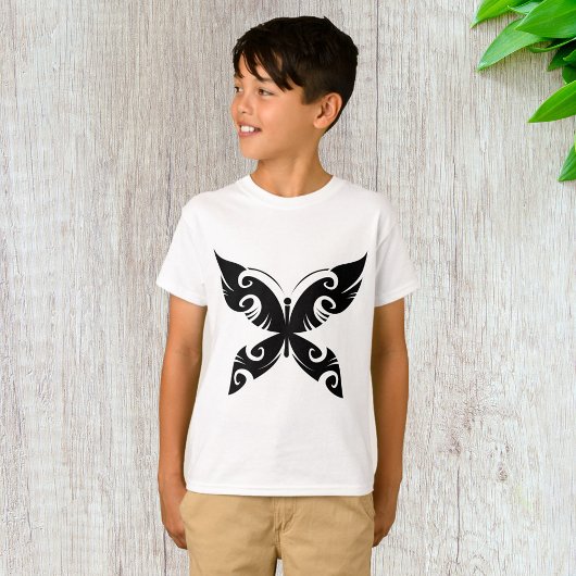 Tribal Butterfly Tattoo Bold Black Ink Style T-shirt