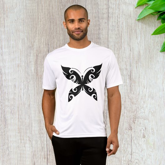 Tribal Butterfly Tattoo Bold Black Ink Style T-shirt