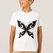 Tribal Butterfly Tattoo Bold Black Ink Style T-shirt (Voorkant)