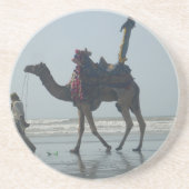 Tribal Camel Ride: Morning Tide Sands & Zee Zandsteen Onderzetter (Voorkant)