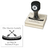 Tribal Canoe Silhouette, gepersonaliseerd Rubberstempel (Gestempeld)