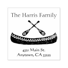 Tribal Canoe Silhouette, gepersonaliseerd Rubberstempel