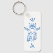 Tribal Cat Art Keychain (Voorkant)