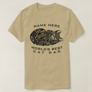 Tribal Cat Sleeping Funny Worlds Beste Cat Dad T-shirt