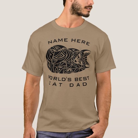 Tribal Cat Sleeping Funny Worlds Beste Cat Dad T-shirt (Voorkant)