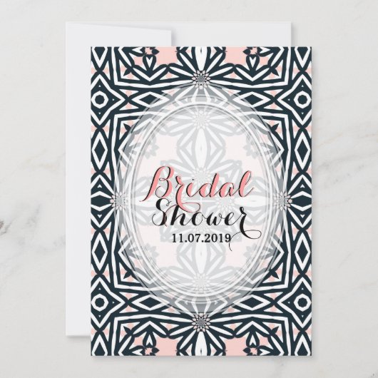 Tribal Celtic Black White Bridal Shower Invitation Kaart (Voorkant)