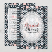 Tribal Celtic Black White Bridal Shower Invitation Kaart (Voorkant / Achterkant)