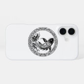 Tribal Celtic Koi Fish Wisdom Symbol iPhone 16 Hoesje (Achterkant horizontaal)