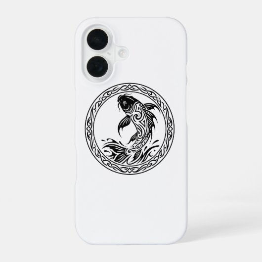 Tribal Celtic Koi Fish Wisdom Symbol iPhone 16 Hoesje (Achterkant)