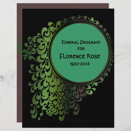 Tribal Celtic Pagan Funeral Program Pg 1-2 (Voorkant / Achterkant)