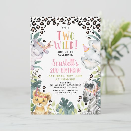 Tribal Cheetah Print Ze is twee wilde 2e verjaarda Kaart (Staand voorkant)