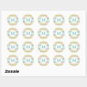 Tribal chevron monogram of envelop seal ronde sticker (Vel)