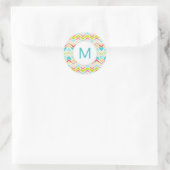 Tribal chevron monogram of envelop seal ronde sticker (Tas)