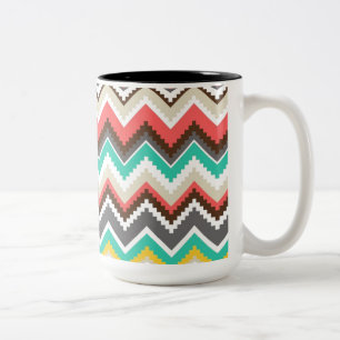Tribal Chevron Tweekleurige Koffiemok