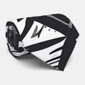 Tribal Chic Zwart & Wit Geometrisch Abstracte Kuns Stropdas (Opgerold)