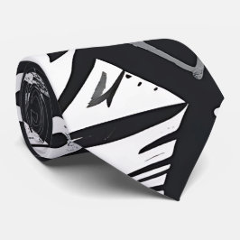 Tribal Chic Zwart & Wit Geometrisch Abstracte Kuns Stropdas