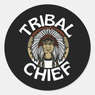 Tribal Chief Indian American Native Ronde Sticker
