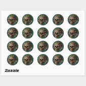 Tribal Clan Skull Ronde Sticker (Vel)