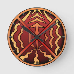 Tribal Clock Modern Native Art Wall Clocks Decor Ronde Klok