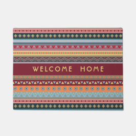 Tribal Colorful Geometric Pattern Deuren Mat