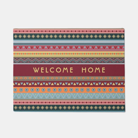 Tribal Colorful Geometric Pattern Deuren Mat (Voorkant)