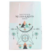 Tribal Colorful Geometric Totem Design Medium Cadeauzakje (Achterkant)