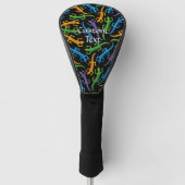 Tribal Colorful Lizards Pattern Golf Head Hoesje Golfheadcover (Voorkant)