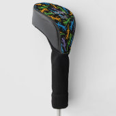 Tribal Colorful Lizards Pattern Golf Head Hoesje Golfheadcover (Schuin)