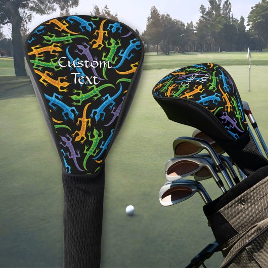 Tribal Colorful Lizards Pattern Golf Head Hoesje Golfheadcover