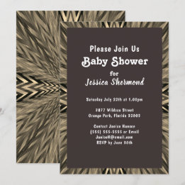 Tribal Copper Sepia Abstract Baby shower Kaart
