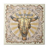 Tribal Cow Skull Tegeltje (Voorkant)