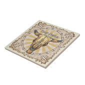 Tribal Cow Skull Tegeltje (Zijkant)